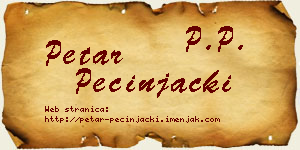Petar Pecinjački vizit kartica